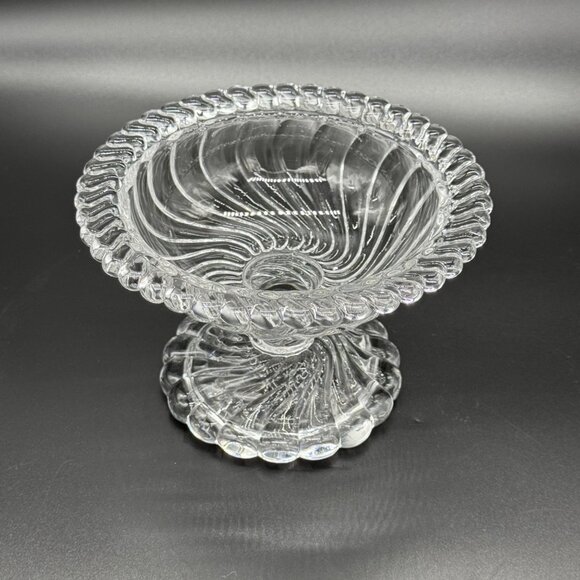 Vintage Fostoria Colony Clear Glass Footed Compote Candy Dish Bowl 4" Tall - Picture 6 of 9